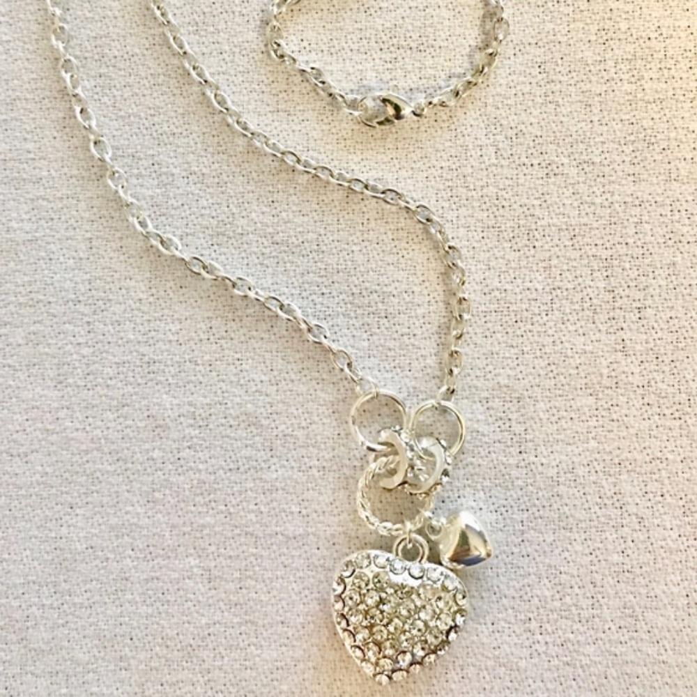 Blinged Heart Pendant Necklace